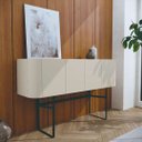 Ver imagem 1 de Aparador Flow para Sala 139cm com 4 Portas Pés de Aço Moderno Potenza