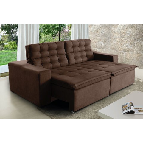 Sofá Londres 300cm Retrátil Reclinável Marrom – WS