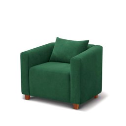 Poltrona Decorativa Helena Veludo Verde - Inova Decorações - 2