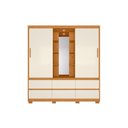 Ver imagem 1 de Guarda Roupa com Espelho Atena 2 Portas e 6 Gavetas - Cinamomo Off White Flex - Albatroz