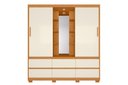 Ver imagem 1 de Guarda Roupa com Espelho Atena 2 Portas e 6 Gavetas - Cinamomo Off White Flex - Albatroz