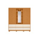 Ver imagem 2 de Guarda Roupa com Espelho Atena 2 Portas e 6 Gavetas - Cinamomo Off White Flex - Albatroz