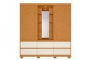 Ver imagem 2 de Guarda Roupa com Espelho Atena 2 Portas e 6 Gavetas - Cinamomo Off White Flex - Albatroz