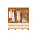 Ver imagem 5 de Guarda Roupa com Espelho Atena 2 Portas e 6 Gavetas - Cinamomo Off White Flex - Albatroz