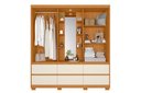 Ver imagem 5 de Guarda Roupa com Espelho Atena 2 Portas e 6 Gavetas - Cinamomo Off White Flex - Albatroz