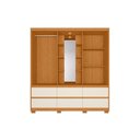 Ver imagem 4 de Guarda Roupa com Espelho Atena 2 Portas e 6 Gavetas - Cinamomo Off White Flex - Albatroz
