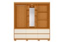 Ver imagem 4 de Guarda Roupa com Espelho Atena 2 Portas e 6 Gavetas - Cinamomo Off White Flex - Albatroz