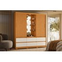 Ver imagem 3 de Guarda Roupa com Espelho Atena 2 Portas e 6 Gavetas - Cinamomo Off White Flex - Albatroz