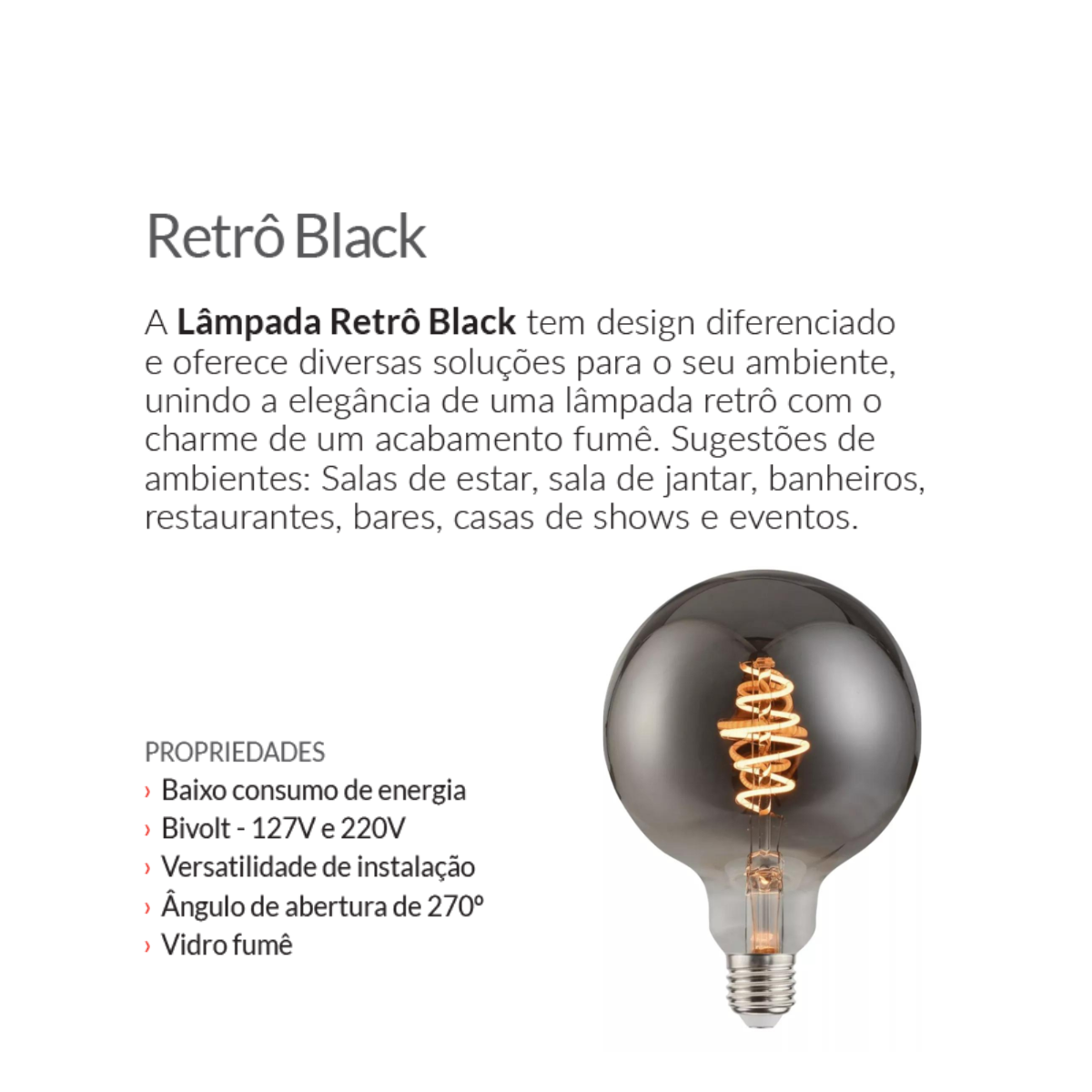 Lâmpada Led Retro Black G125 5w 2200k Avant Cor Luz Amarelo - 6