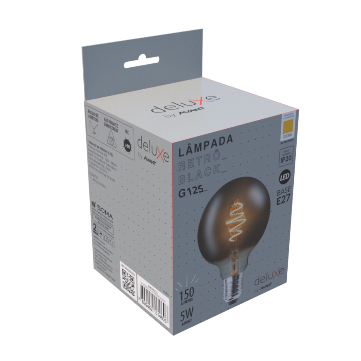 Lâmpada Led Retro Black G125 5w 2200k Avant Cor Luz Amarelo - 8