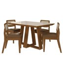 Ver imagem 2 de Conjunto Mesa Lins 4 Cadeiras Sextavada Freijó/off/cr. Caramelo - M.a Freijó/off Pre/corino