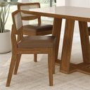 Ver imagem 4 de Conjunto Mesa Lins 4 Cadeiras Sextavada Freijó/off/cr. Caramelo - M.a Freijó/off Pre/corino