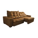 Ver mais imagens de Sofá de Courino Retrátil e Reclinável 2,95m Cama inBox Bourbon SoftGel D40 Caramelo