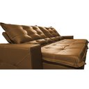 Ver imagem 4 de Sofá de Courino Retrátil e Reclinável 2,95m Cama inBox Bourbon SoftGel D40 Caramelo