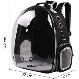 Mochila Pet Visao Panoramica Astronauta Gato Cachorro Bolso Ventilado Alça Regulavel Passeio Caminha - 2