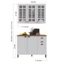Ver imagem 6 de Armário de Cozinha Modulada Compacta Nara 6 Portas 2 Gavetas MDF 120cm Branco Fidelita Móveis