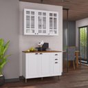 Ver imagem 1 de Armário de Cozinha Modulada Compacta Nara 6 Portas 2 Gavetas MDF 120cm Branco Fidelita Móveis