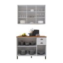 Ver imagem 4 de Armário de Cozinha Modulada Compacta Nara 6 Portas 2 Gavetas MDF 120cm Branco Fidelita Móveis