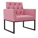 Ver imagem 3 de Poltrona Decorativa para Escritório e Consultório Base Metal Rose
