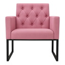 Ver imagem 2 de Poltrona Decorativa para Escritório e Consultório Base Metal Rose