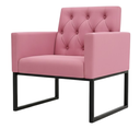 Ver imagem 5 de Poltrona Decorativa para Escritório e Consultório Base Metal Rose