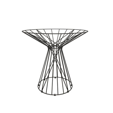 Base de Mesa Florença Redonda D45 Raiada Metal Preto