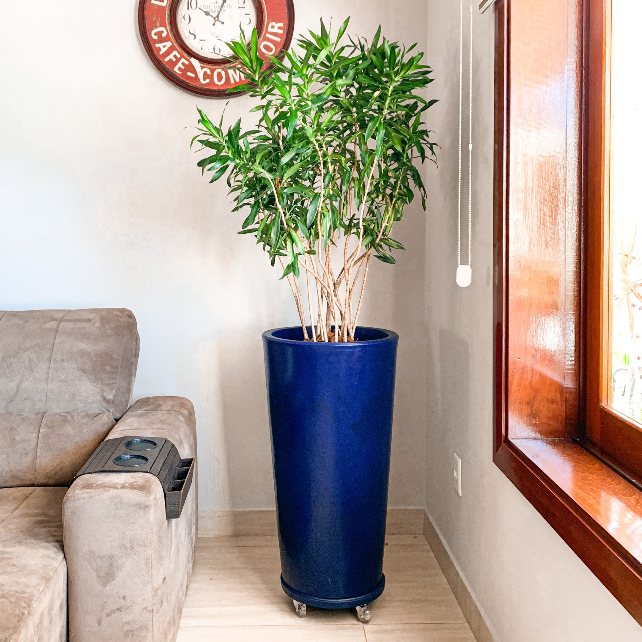 Vaso para Plantas Decorativo de Polietileno 79x44cm Azul - 1
