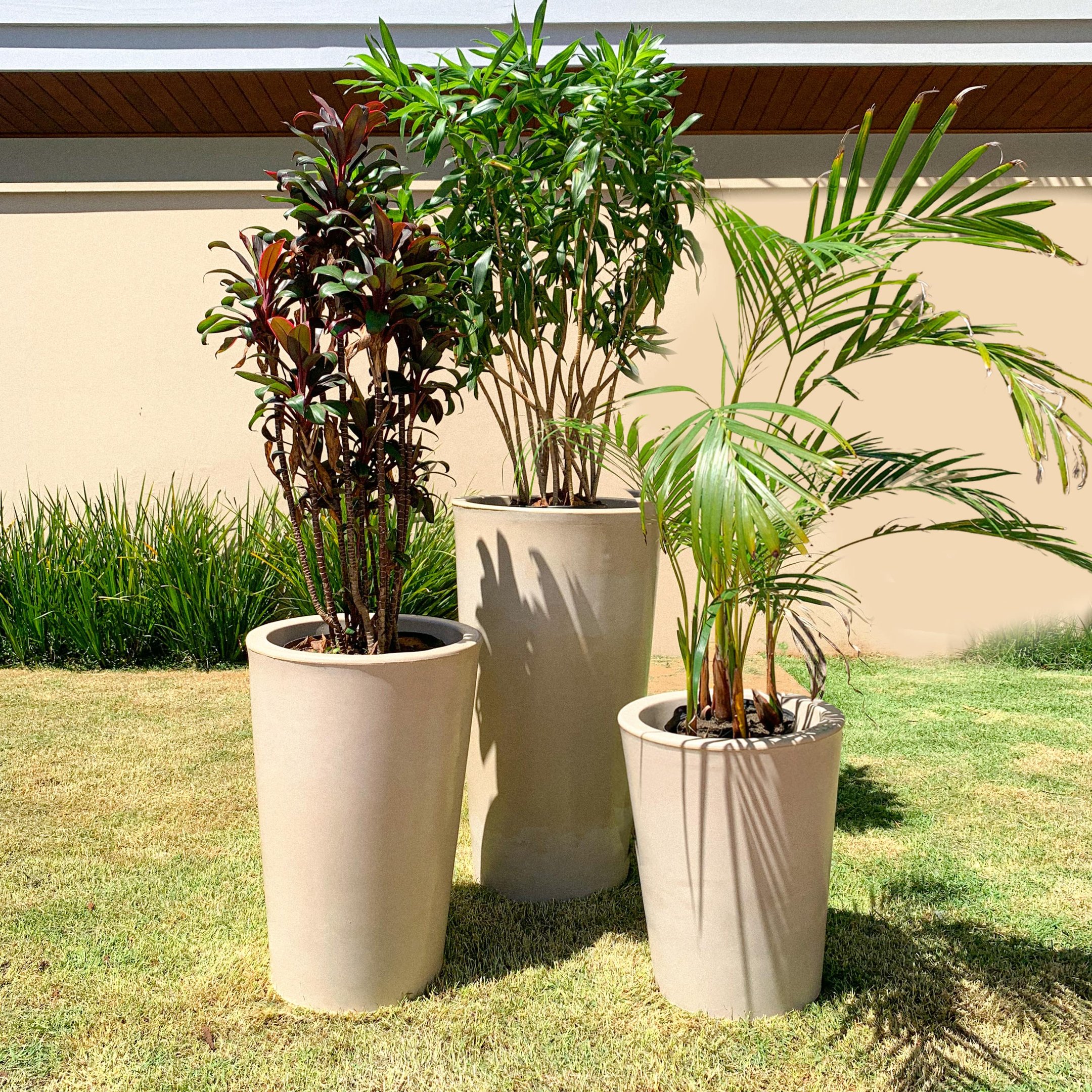 Vaso para Plantas Redondo em Polietileno 43x36cm Bege - 3