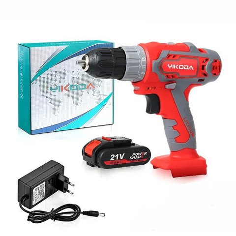 Furadeira Elétrica com Bateria de Lítio Recarregável, Duas Velocidades - Yk-yz21-1