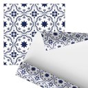 Ver imagem 1 de Papel de Parede Adesivo Arabesco Azulejo Retro Azul 2,80m