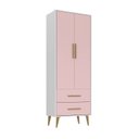 Ver imagem 5 de Quarto Infantil Completo com Guarda-Roupa e Cômoda Magia Espresso Móveis Rosa/Branco