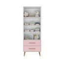 Ver imagem 7 de Quarto Infantil Completo com Guarda-Roupa e Cômoda Magia Espresso Móveis Rosa/Branco