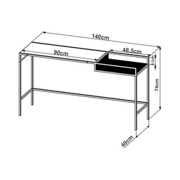 Balcão Aparador York 140cm Estilo Industrial 27903 Artesano - Vermont/preto - 6