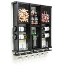 Ver imagem 4 de Barzinho Adega de Madeira Maciça para 7 Garrafas com Porta Rolhas, Tampinhas e Taças - Nogueira