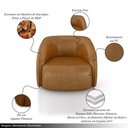Ver imagem 3 de Kit 2 Poltronas Decorativas Sala de Estar Clarke Pu Caramelo Manchado G45 - Gran Belo