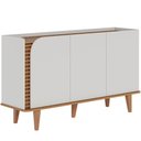 Ver imagem 2 de Aparador Buffet para Sala de Jantar 3 Portas Elora C04 Off White Matte Freijó - Lyam Decor