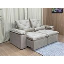 Ver imagem 1 de Sofá 2 Lugares Retrátil e Reclinável 1,60 Metros Alpoim Estofados Bege 201 Athenas