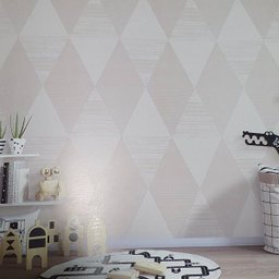 Papel de Parede Infantil Coleção Yoyo Cinza Triangular - 3