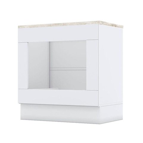 Balcão Forno de Embutir Nova York Branco com Tampo para Cooktop Calcare - Henn
