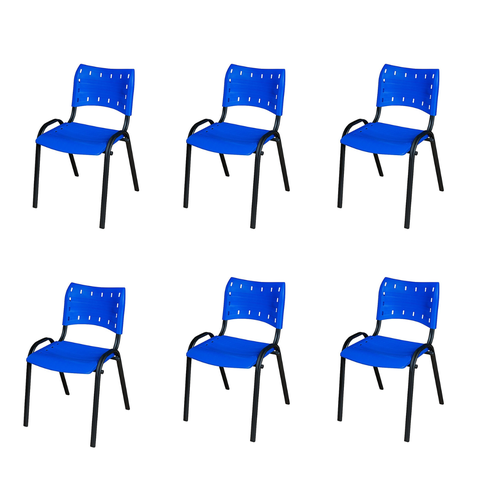 Kit 6 Cadeira Iso - Azul