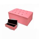 Ver imagem 3 de Kit Cabeceira Geovana + Calçadeira Baú Mirage Solteiro 120cm Suede - Ecotec Decor:Rosa