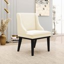 Ver imagem 2 de Kit 5 Cadeiras Decorativas Sala de Jantar Base Fixa de Madeira Firenze Veludo Bege/Preto G19 - Gran