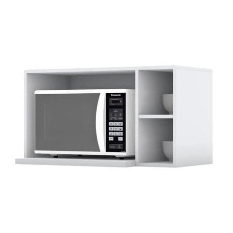 Armário Aéreo p/ Cozinha Essência para Micro-ondas 80cm Branco - Henn