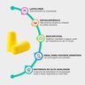 Protetor Auricular Silent Ultra 60 pares:Amarelo - 5