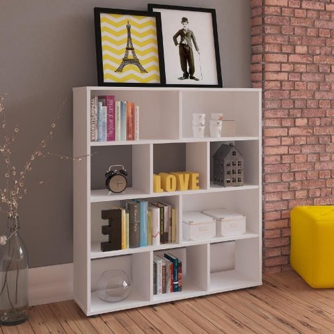 Estante Livreiro 10 Nichos 109x91 Cm Branco Arly Branco