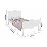 Cama Solteiro Charlotte com Aplique Branco Adesivada com colchão - 3
