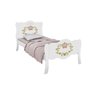 Cama Solteiro Charlotte com Aplique Branco Adesivada com colchão - 2