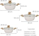Ver imagem 3 de Conjunto de Panelas 3pç Cerâmica Bege Indução Mundiart
