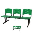 Ver imagem 1 de Kit 02 Cadeiras longarinas PLÁSTICAS 03 Lugares - Cor VERDE - REALPLAST - 23072