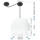 Ver imagem 2 de Lustre Sala de Jantar com Desvio Vivare Md-4398 Cúpula em Tecido 45cm Lustres Vivare Lustre para Sal
